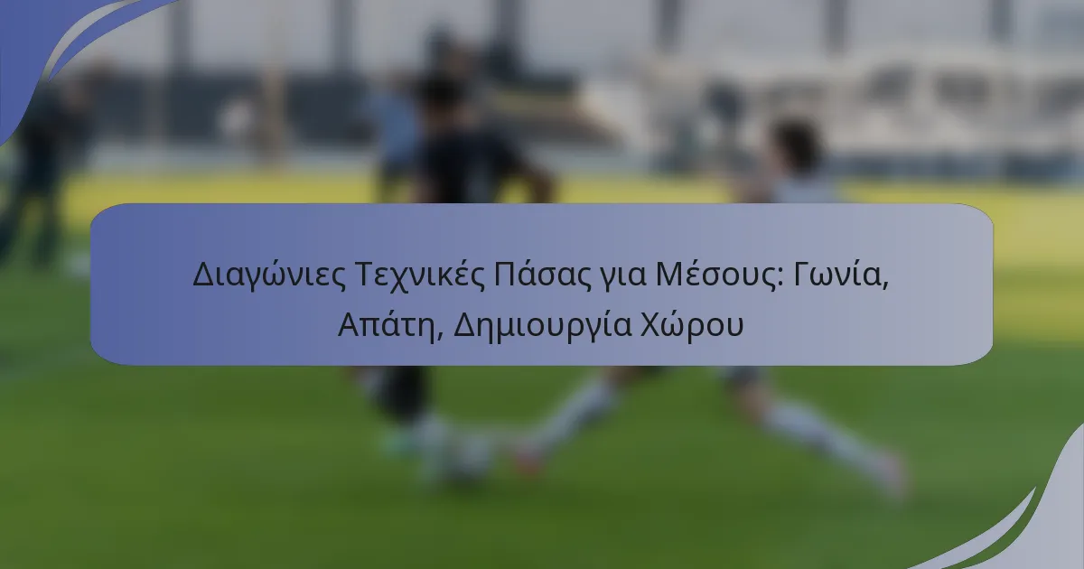 Διαγώνιες Τεχνικές Πάσας για Μέσους: Γωνία, Απάτη, Δημιουργία Χώρου