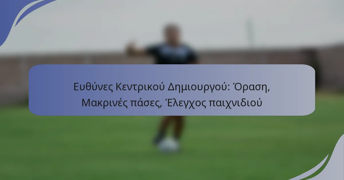 Ευθύνες Κεντρικού Δημιουργού: Όραση, Μακρινές πάσες, Έλεγχος παιχνιδιού